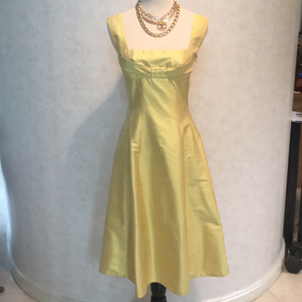 Tara Jarmon Golden Yellow Raw Silk CocktailDress 2